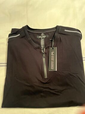 Men's Black Zip-Neck Shirt